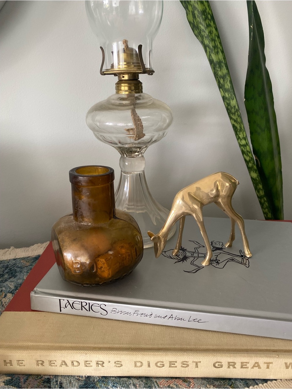 Vintage Brass Deer Figurine Decorative Accent